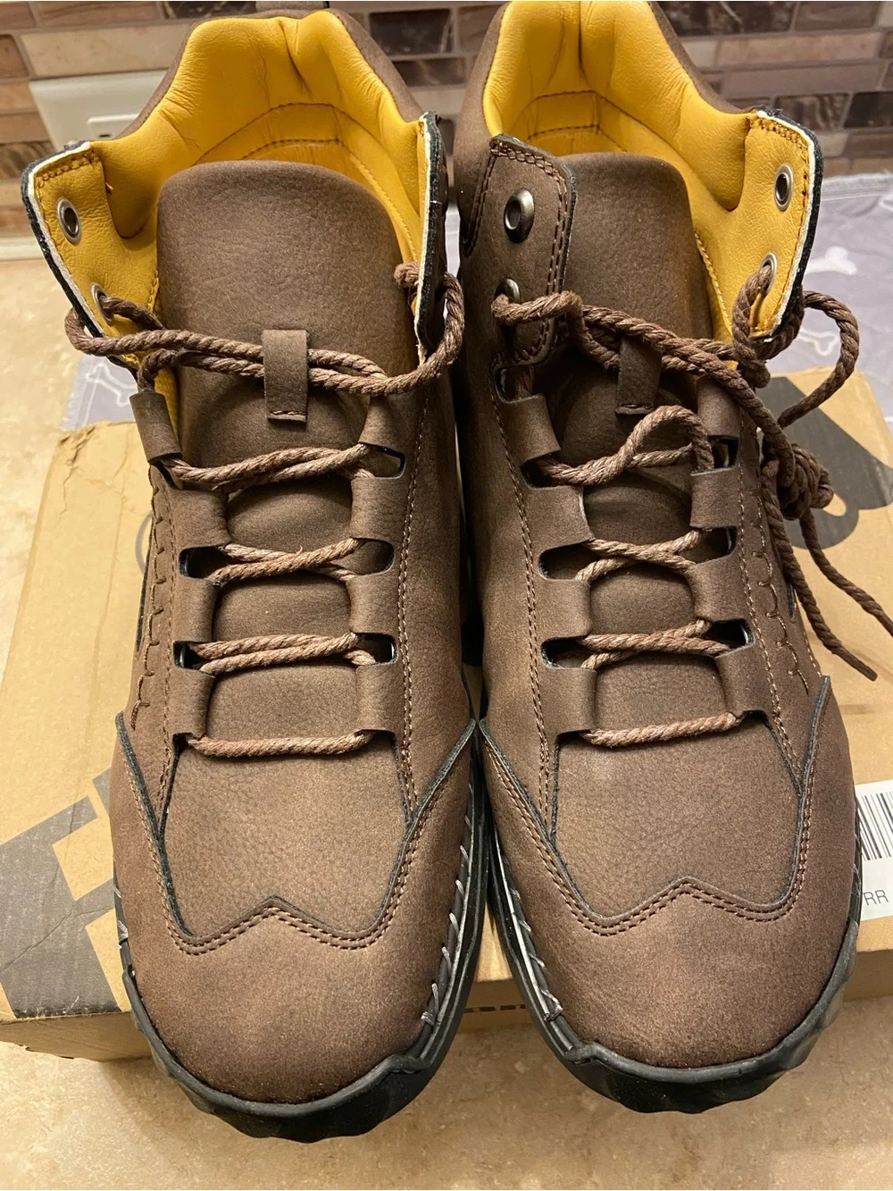 Men's Brown Outdoor Ankle Boot with Cushioned Sole